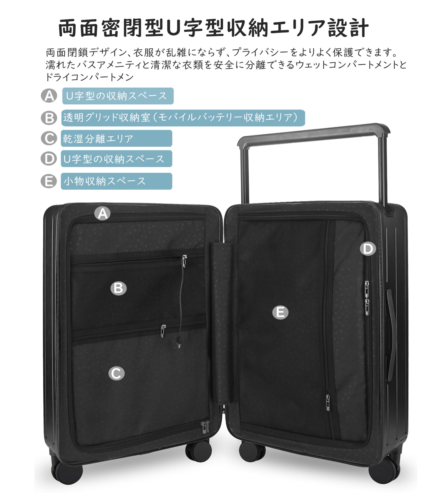 [Ashard] スーツケース 大容量 キャリーケース 超軽量 ピュアPC材質 USBポート付き 充電機能 フック機能 キャリーバッグ 耐衝撃 静音 360度回転 TSAロック搭載 人気 おしゃれ 幅広のレバーデザイン 旅行 ビジネス 出張 修学（7泊以上）