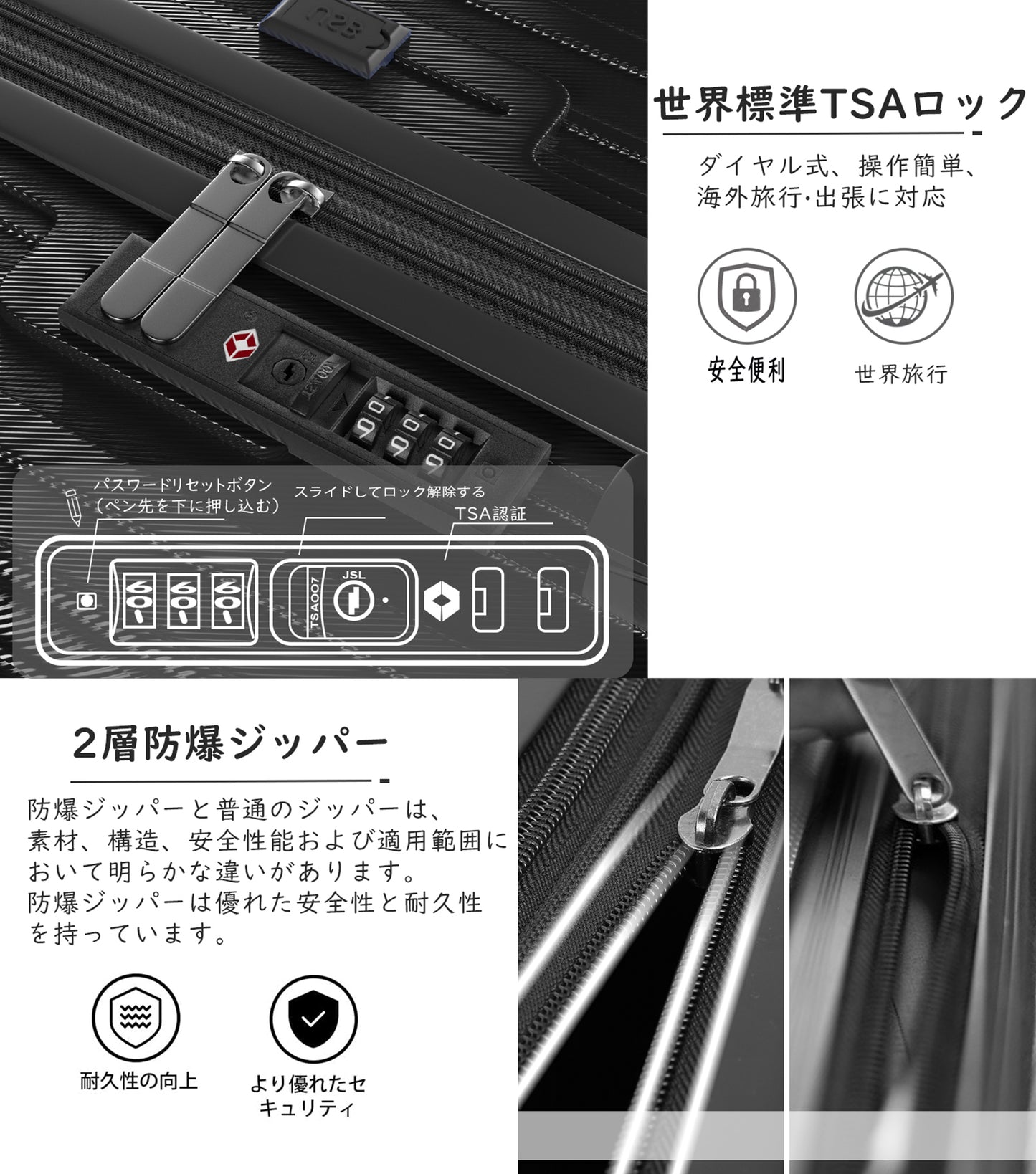 [Ashard] スーツケース 拡張機能付 ストッパー付き キャリーケース USBポート付き カップホルダー付き 超軽量 キャリーバッグ 隠しフック付き 耐衝撃 大型 静音 ダブルキャスター TSAローク搭載 ファスナータイプ 旅行 ビジネス 出張(1-3泊)