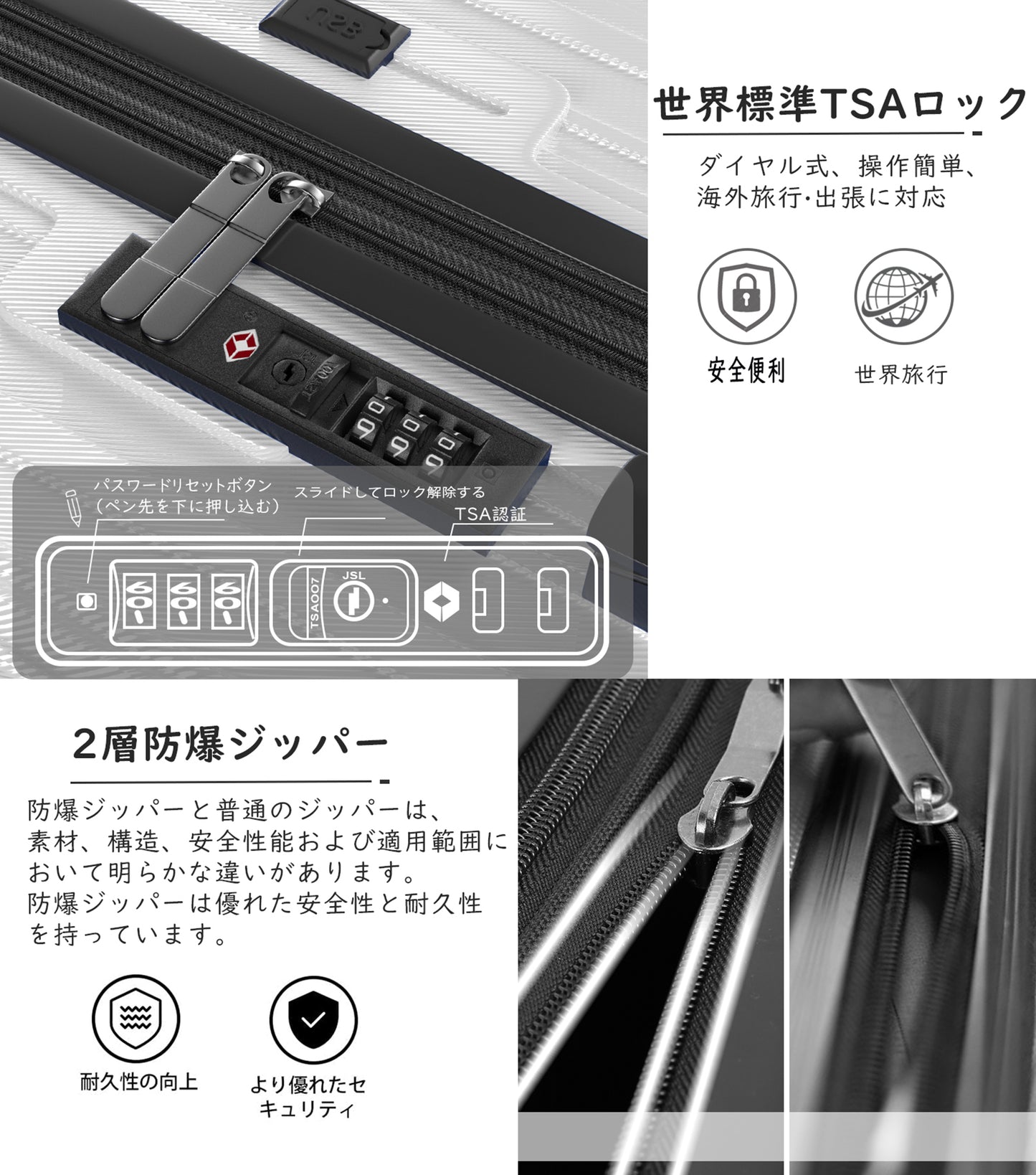 [Ashard] スーツケース 拡張機能付 ストッパー付き キャリーケース USBポート付き カップホルダー付き 超軽量 キャリーバッグ 隠しフック付き 耐衝撃 大型 静音 ダブルキャスター TSAローク搭載 ファスナータイプ 旅行 ビジネス 出張(4-7泊)